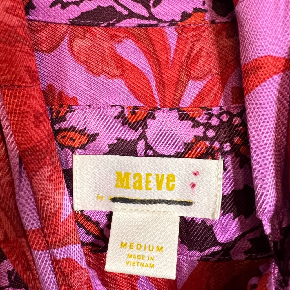 Anthropologie x Maeve Printed Tie Neck Mini Dress - Picture 7 of 9